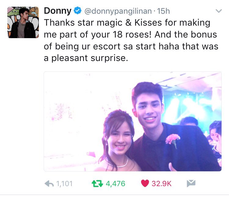 Have you ever asked yourself why Donny does not like any tweets/posts made by Kisses? I wonder why too. But maybe, just maybe, it's his way of protecting Kisses from all the hate. After all, he's very well aware of the chaos that happened after the debut. So much love for him 