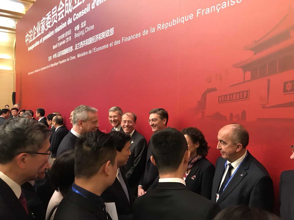 benoitcornu's tweet photo. Lancement du Conseil d’entreprises franco-chinois au Palais du Peuple à l’occasion de la visite du Président @EmmanuelMacron, avec @BrunoLeMaire @ResplandyB Le @_PMU travaille au développement de la filière hippique française en Chine via @LeChevalFrance https://t.co/oh82eaw5Xr
