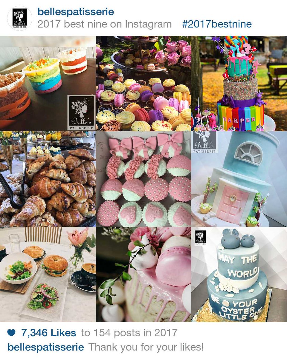 Make sure to follow us on #instagram @bellespatisserie 
We are so excited for what's to come in 2018, so make sure you follow us! #bellespatisserie #cake