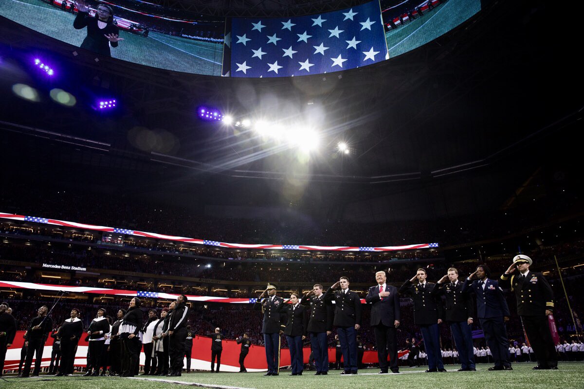 Scavino45's tweet photo. President Donald J. Trump at the 2018 #NationalChampionship

🔟📸https://t.co/hA2c17bDjx https://t.co/gKcUZz7I4q