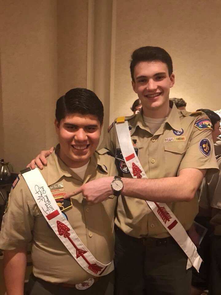 OASectionW4N's tweet photo. @OASectionW4N Chief Jorge Salazar got to hang out with outgoing @OANationalChief Forrest Gertin, past @oasectionw4s Chief Matthew McMahan and current Secretary Adrian C., and @SectionW6P Vice Chief Devin H. at the @wiatava banquet on Saturday evening! https://t.co/pj3v0vlOmn
