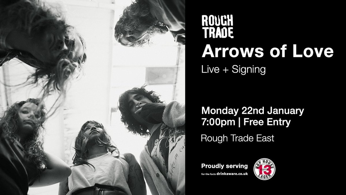 JUST ANNOUNCED! <a href="/arrowsoflove/">Arrows of Love</a> play LIVE at Rough Trade East later this month. Free entry! Don't miss this one: roughtrade.com/gb/events/arro… <a href="/Imnotfromlondon/">🅸'🅼 🅽🅾🆃 🅵🆁🅾🅼 🅻🅾🅽🅳🅾🅽</a>