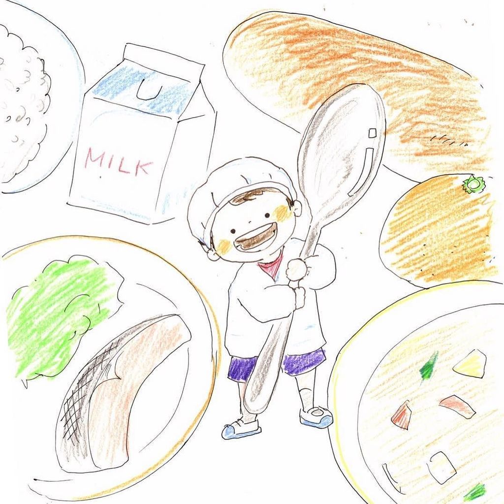 ほやのあやこ در توییتر 明日からまた給食始まるよー イラスト アート お絵かき らくがき ラフスケッチ 学校給食 給食当番 Illustration Illust Art T Co Xjappu35oe