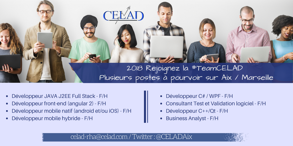 Ines_Berga's tweet photo. 🔹En 2018 rejoignez la #TeamCelad pour de nouveaux #challenges ! Plus de 30 postes à pourvoir sur notre agence d'Aix-en-Provence 📍N'attendez plus, contactez nous ! https://t.co/jmAyTQvxhT