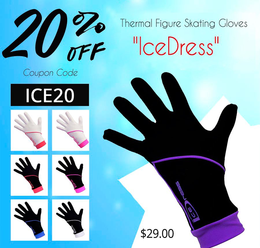 Sk8ts4Less's tweet photo. 20% OFF All IceDress Figure Skating Gloves
Coupon Code ICE20
Coupon expires January 12, 2018
https://t.co/96qde9Fik9
#figure #ice #skating #gloves #accessories #figureskatinggloves #iceskatinggloves #skatinggloves #sale #icedress #figureskating #figureskatingstore #icedance https://t.co/xFKodgZHEm