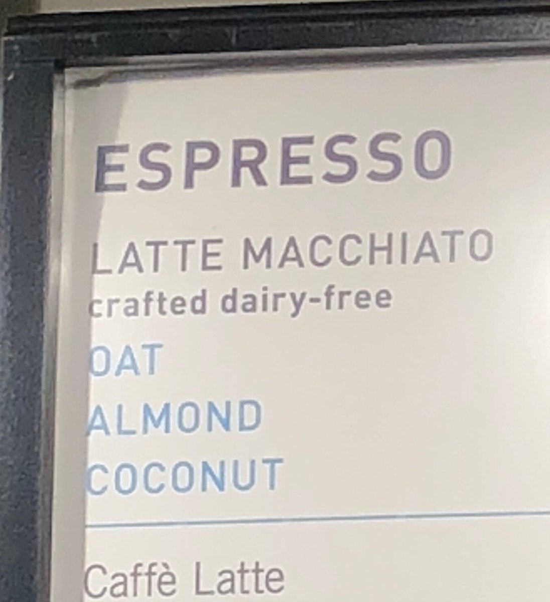 nkuschel's tweet photo. @Starbucks yes and thank you! Loving the coconut latte macchiato. #DairyFree https://t.co/ZBb5zxK3yB