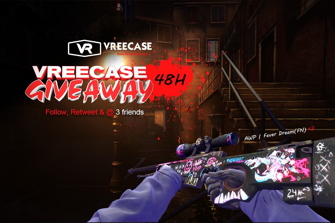 #vreecase Giveaway
AWP | Fever Dream(FN) *2 
• RT, Follow, Tag 3 Friends.
• 2 Winners In 2 Days. 
• put our hashtag in your bio(optional) 
• More entries:bit.ly/2mhOjGZ