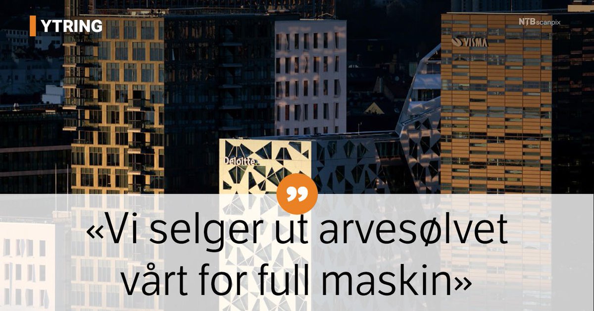 Vi hadde skapt flere arbeidsplasser hvis vi ikke hadde vært så ivrige etter å selge dem, skriver Andreas Enger og Thomas Talén på @NRKYtring 

nrk.no/ytring/ikke-se…