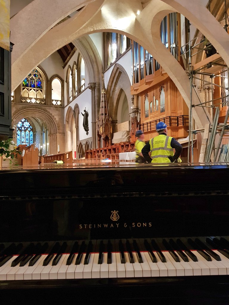 The next stage of the clerestory restoration work has begun and for this period the organ will be covered internally to protect it from dust. Choral services begin again on Thursday and will be accompanied until mid-March by our <a href="/SteinwayAndSons/">Steinway & Sons</a> piano.