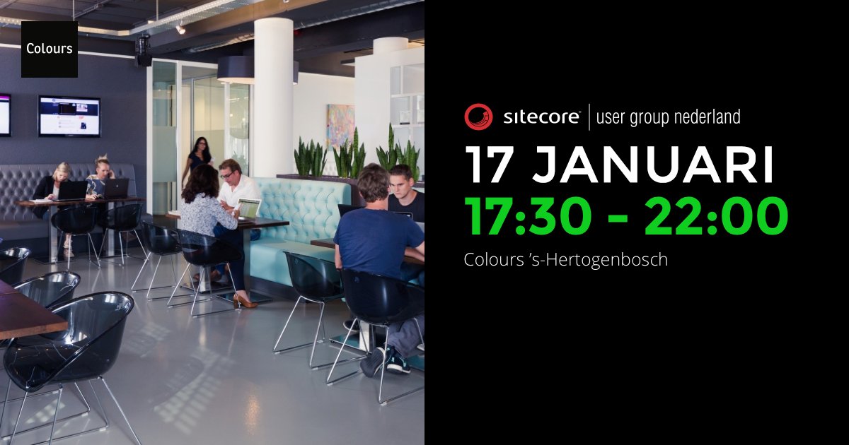 Woensdag 17 Januari organiseren we met <a href="/SUG_NL/">SUG_NL</a> een kennissessie in Den Bosch #SUGNL #Sitecore colours.nl/nieuws/Colours…
