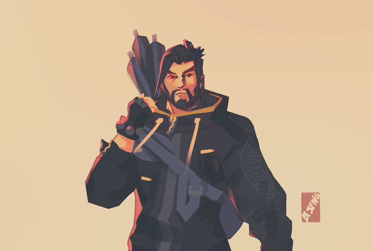 sunlitslumber's tweet image. Hanzo is so precious. Loved how the colors turned out. #Overwatch #Hanzo