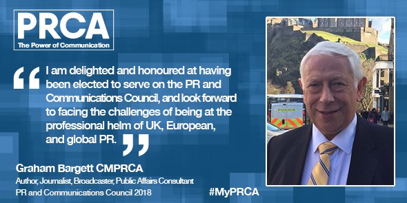 PRCA_HQ's tweet photo. Graham Bargett has been elected to the PR and Communications Council 2018. Here's what he has to say #MyPRCA https://t.co/nhYDOF5pww