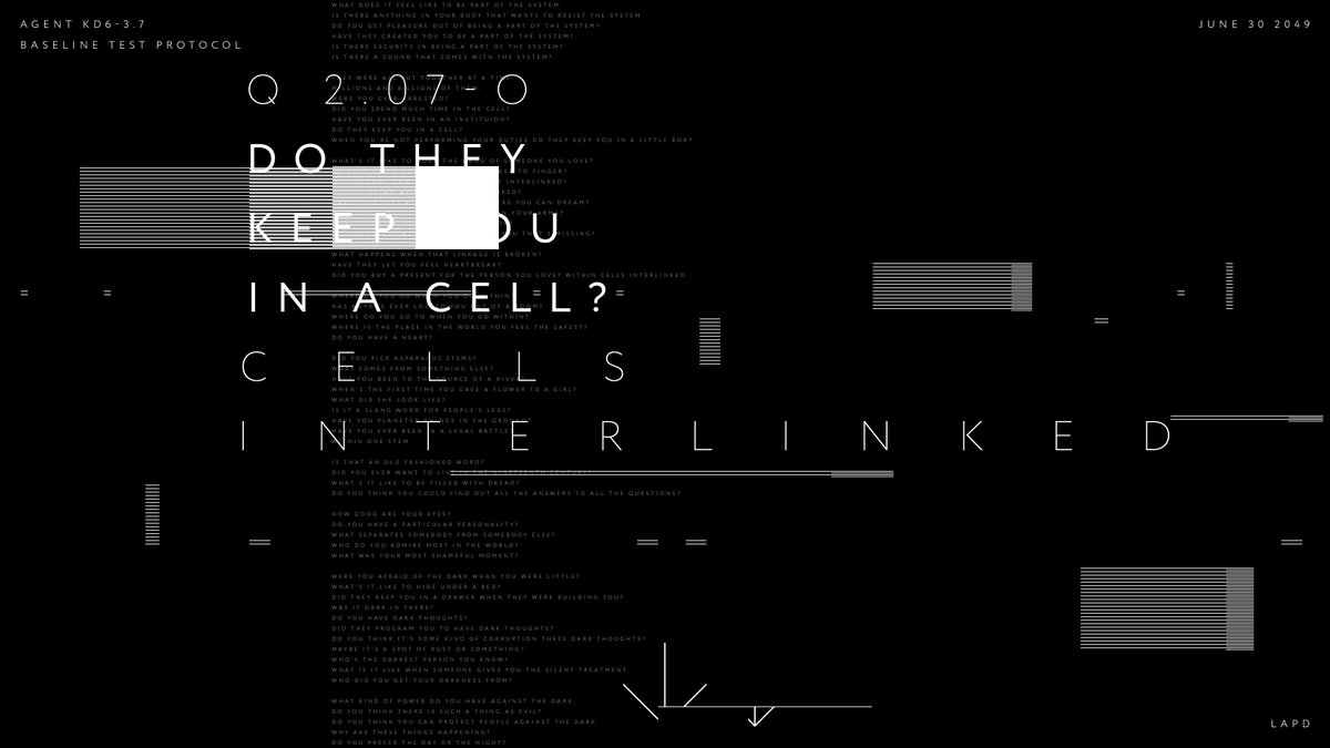 niketo's tweet image. Artworks inspired by the Baseline Test from Blade Runner 2049. More images and downloads here: patterns.niketo.com #baselinetest #BladeRunner2049