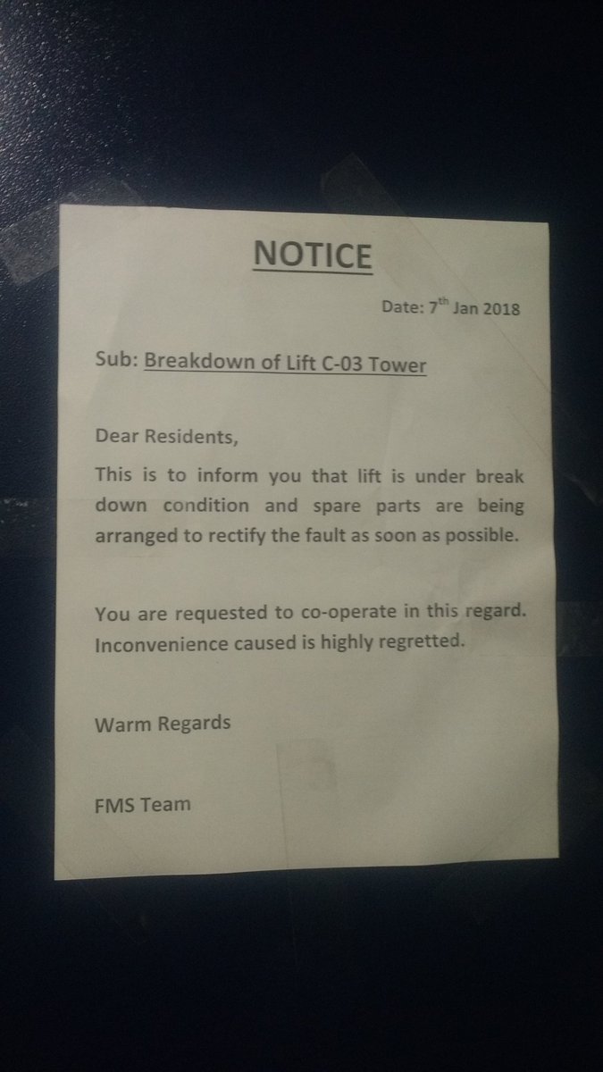 ashish on Twitter "johnsonlift we are residents of sare homes sector 92 gurgaon. Our lift is