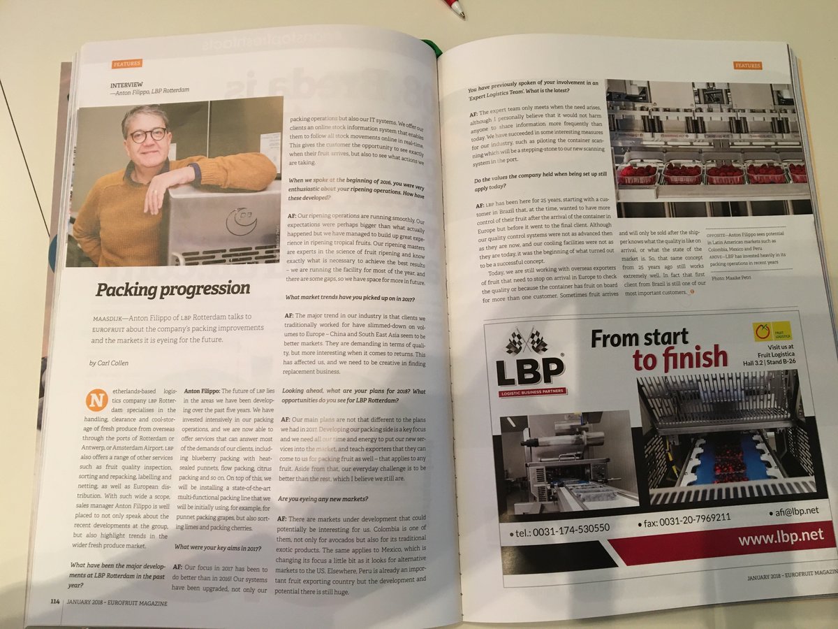 LBPRot's tweet image. Eurofruit Magazine - Jan. 2018 -  Fruit Logistica edition - don't miss it...
