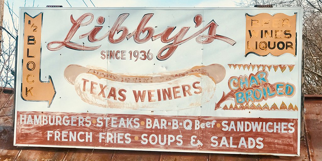UDesignGuild's tweet photo. Libby's Lunch in Paterson NJ, may just be the inventor of the Texas Wiener. Libby's Lunch has been frying them up since 1936. #TypeHuntNJ #TypeHunter #TypeTuesday - find anything like this in your travels of NJ? Tag us! https://t.co/fwbIrfDdW1