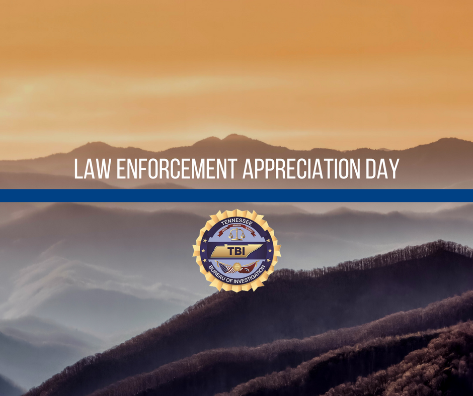 TBInvestigation's tweet photo. We're honored to play a part in making Tennessee an even better place to live and salute the work of our local, state, and federal law enforcement partners today and every day.

#LawEnforcementAppreciationDay https://t.co/EeFfWwUoAv