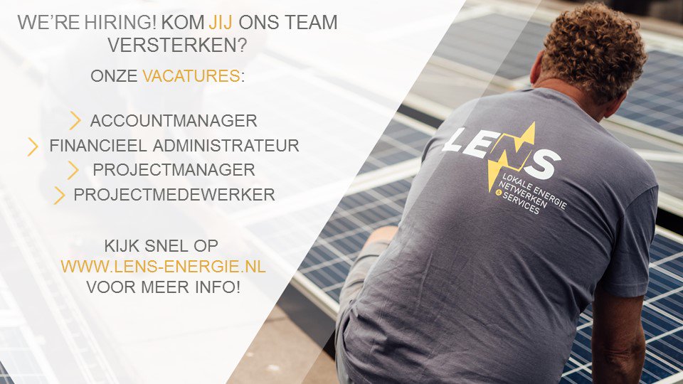 Wij hebben een aantal mooie vacatures in de aanbieding! Kijk op lens-energie.nl/werken-bij-lens voor meer informatie. #werk #duurzaamheid #zonnepanelen #woningcorporaties #accountmanager #projectmanager #financieel