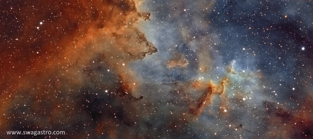 The middle of the Heart nebula - Taken from my garden in Spain. This is a three pane mosaic taken with the TMB152/1200.... You can see a larger version on my website swagastro.com/ic1805.html
