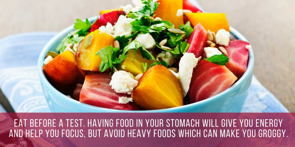 #TestTipTuesday: Eat before a #test. Having food in your stomach will give you energy and help you focus. Avoid heavy foods which can make you groggy. #TestTip #AceTheTest #adultedu #GED