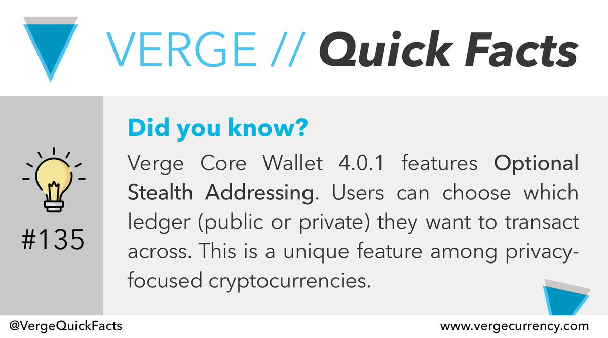 VergeQuickFacts's tweet photo. #135

#vergecurrency $XVG #bitcoin $BTC #btc #Blockchain #cryptocurrency #Verge #XVG #crypto #altcoin #altcoins #fintech #NextBitcoin #VergeFam #WraithProtocol https://t.co/nvNM0iiiey