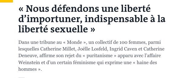 Révoltant. À rebours de la prise de conscience actuelle, des femmes défendent l'impunité des agresseurs et attaquent les féministes