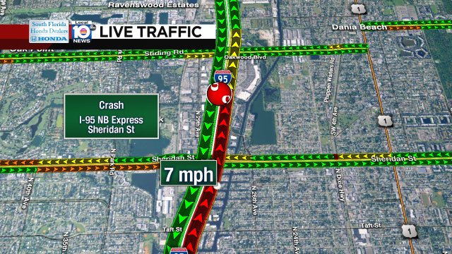 Crash on I-95 NB Express at  Sheridan St #traffic https://t.co/ZcK5os3Wae