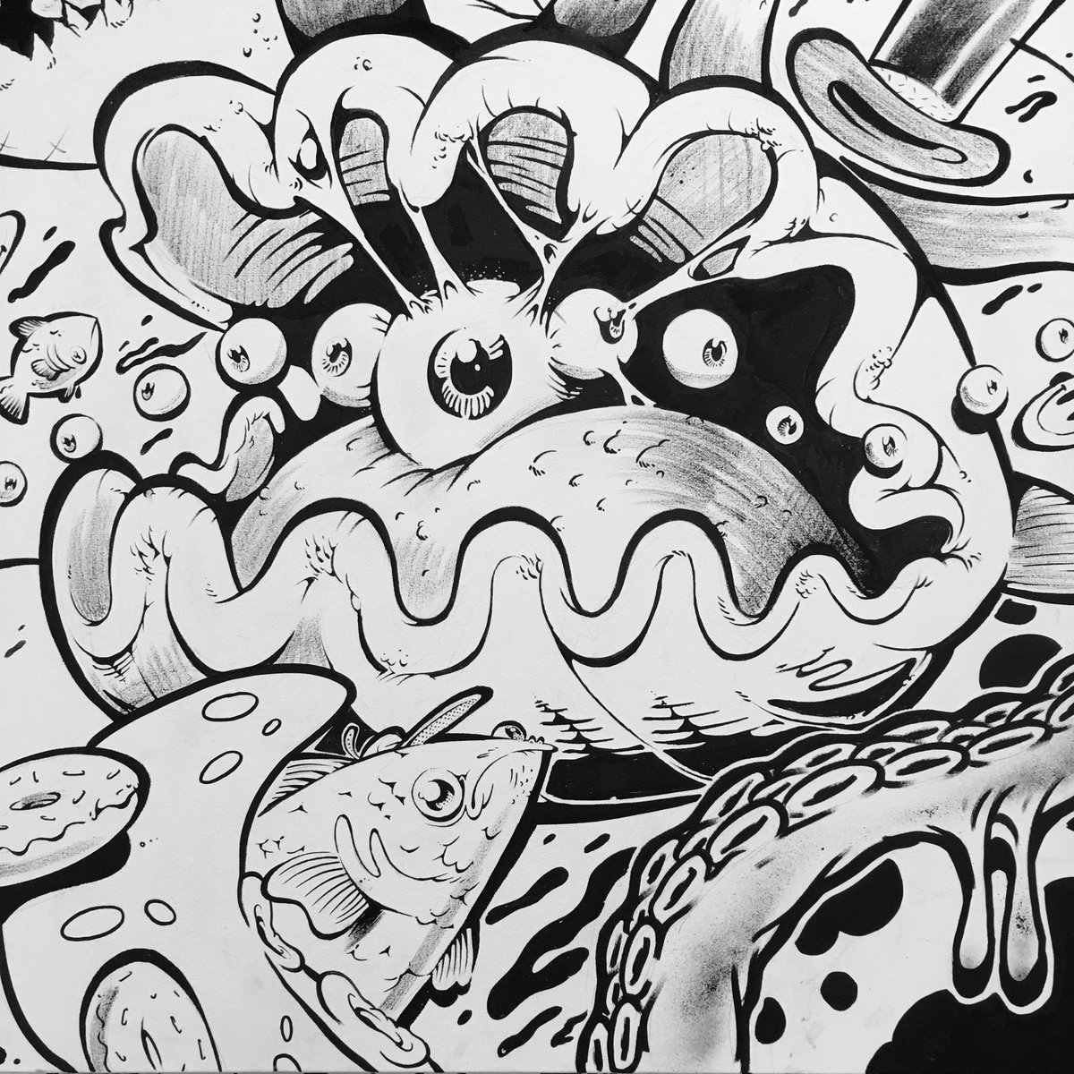 StreetArtAtlas's tweet image. Last day to catch #gumsandtongue #doingmorelines @CreativeDebuts  @thecaptainkris @TonyBoyDrawings @riffdraw More shots at bit.ly/DoingMoreLines  #CaptainKris #TonyBoy #TonyRiff #creativedebuts #Illustration #UrbanArt #ArtOnCanvas