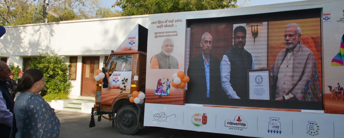 To educate on the importance &amp; influence of the #BarmerRefinery project - flagged of 30 vans broadcasting informational content about the same, that will pass through 29 Districts before the historic event on #16thJanuary. #TransformingRajasthan #RisingRajasthan
