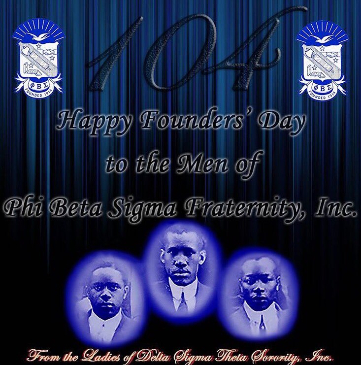 Happy 104th Founders Day to the Brothers of Phi Beta Sigma Fraternity, Incorporated! Continue your great legacy in serving your community! 🤘🏾#ΦΒΣ #PBS104