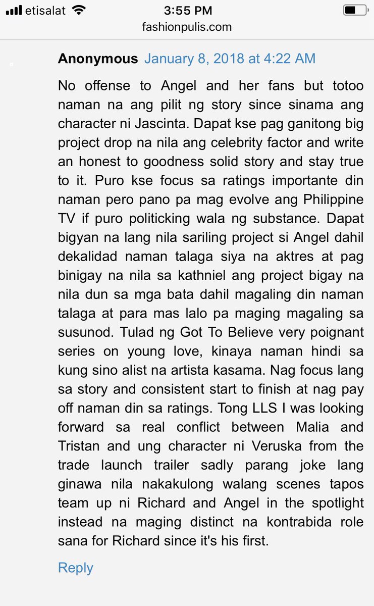 jphmgtwml's tweet photo. #BOOSTARCREATIVES 

@StarCreativesTV 

Reposting this, a comment on https://t.co/Wfbaiyoz50 (@FashionPulis) abt LLS. 

(And don’t come back to me to say that the website is a trash. Because even if it for example is, it has one of the highest website traffic in the Phils.) https://t.co/Ke8C76cMrY