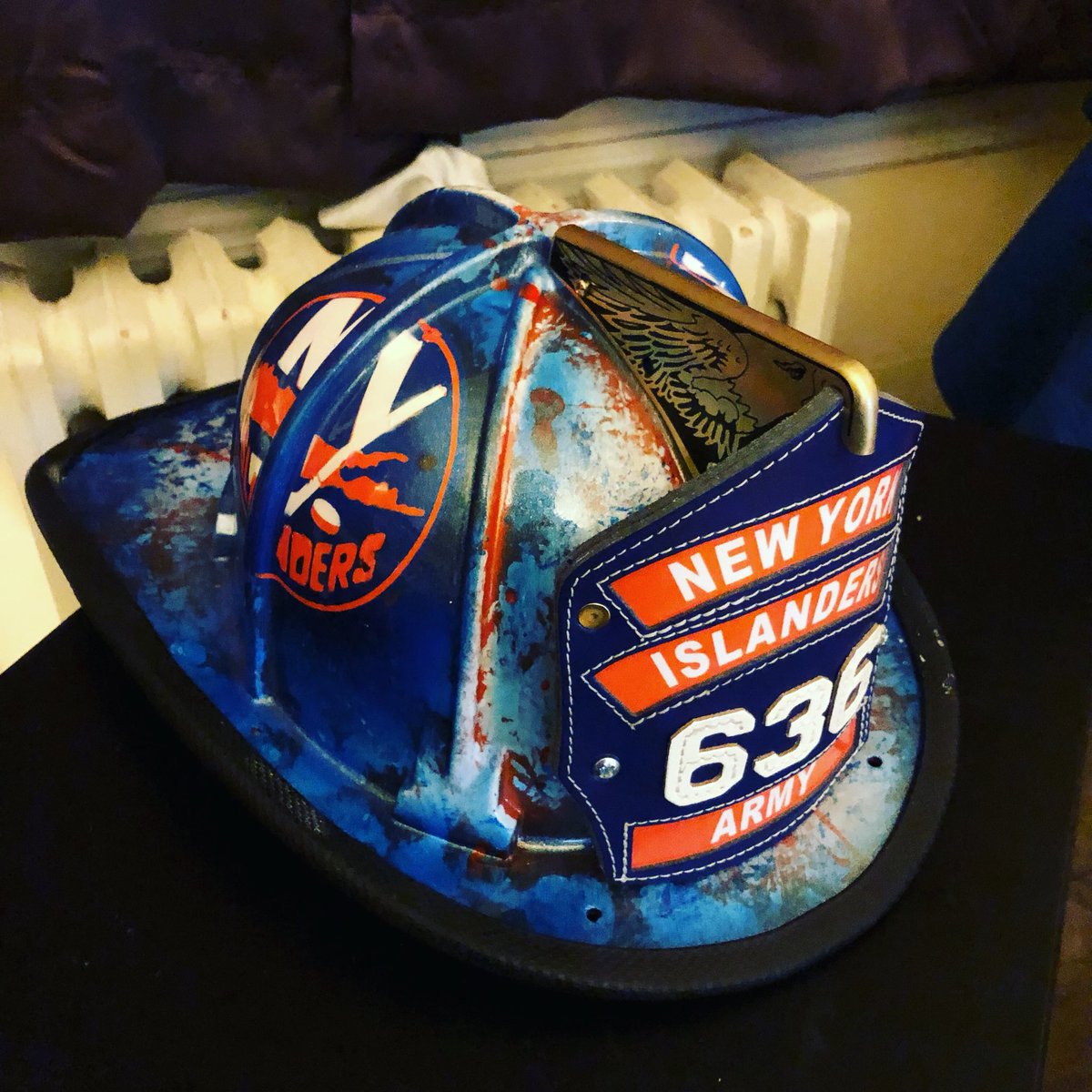 TonyT614's tweet photo. Finally finished ... you’ll be seeing this at @NYIslanders going forward... #Isles #allforisles #firefighters https://t.co/rp1gHXSFg5