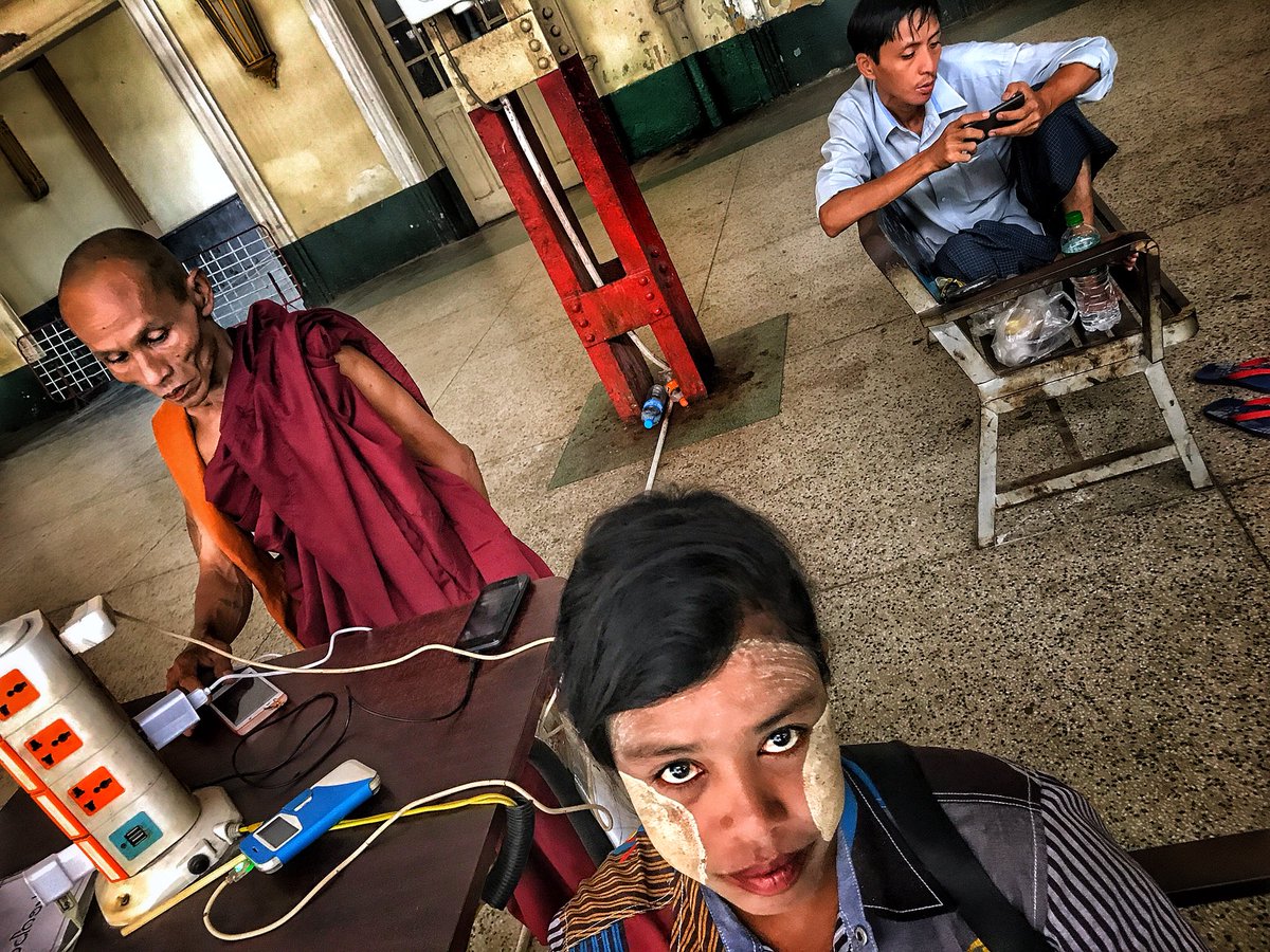 I’m convinced, in awe of the voluminous twine and twirl of the Yangon Central Railway Station. #travel #burma