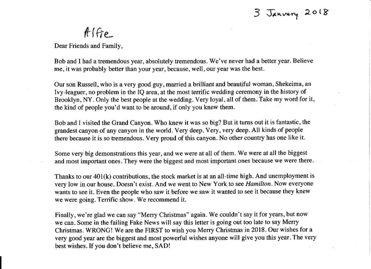 alfiekohn's tweet photo. Most family holiday letters I receive blur together. Not this one: https://t.co/9dqOmU27OH