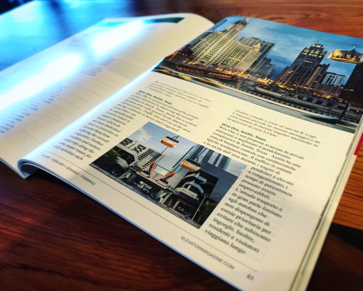 argodesign's tweet photo. Who knew there's an international vertical transport magazine? argo's design work for an #urbancable project caught their eye. Check out WireOne on the pages of this Italian mag #Elevatori. Hey, every niche needs #gooddesign! https://t.co/qdLSMuowbp