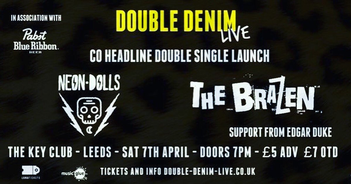 We're proud to announce a HUGE "Double Single Launch Show" for our next single "The GOAT (Greatest Of All Time)" with <a href="/neondollsband/">Neon Dolls</a> <a href="/edgardukeband/">Edgar Duke</a> @doubledenimlive <a href="/PabstBlueRibbon/">Pabst Blue Ribbon</a>

musicglue.com/double-denim-l…

facebook.com/events/1593166…

 #Leeds #goat #greatestofalltime