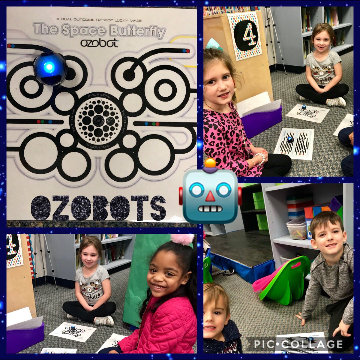 mrsadudley's tweet image. Today we brought out the @Ozobot for the first time. We used the mats and next week we will write our own code. #kinderscancode #code #librarylife #crazyones #doers