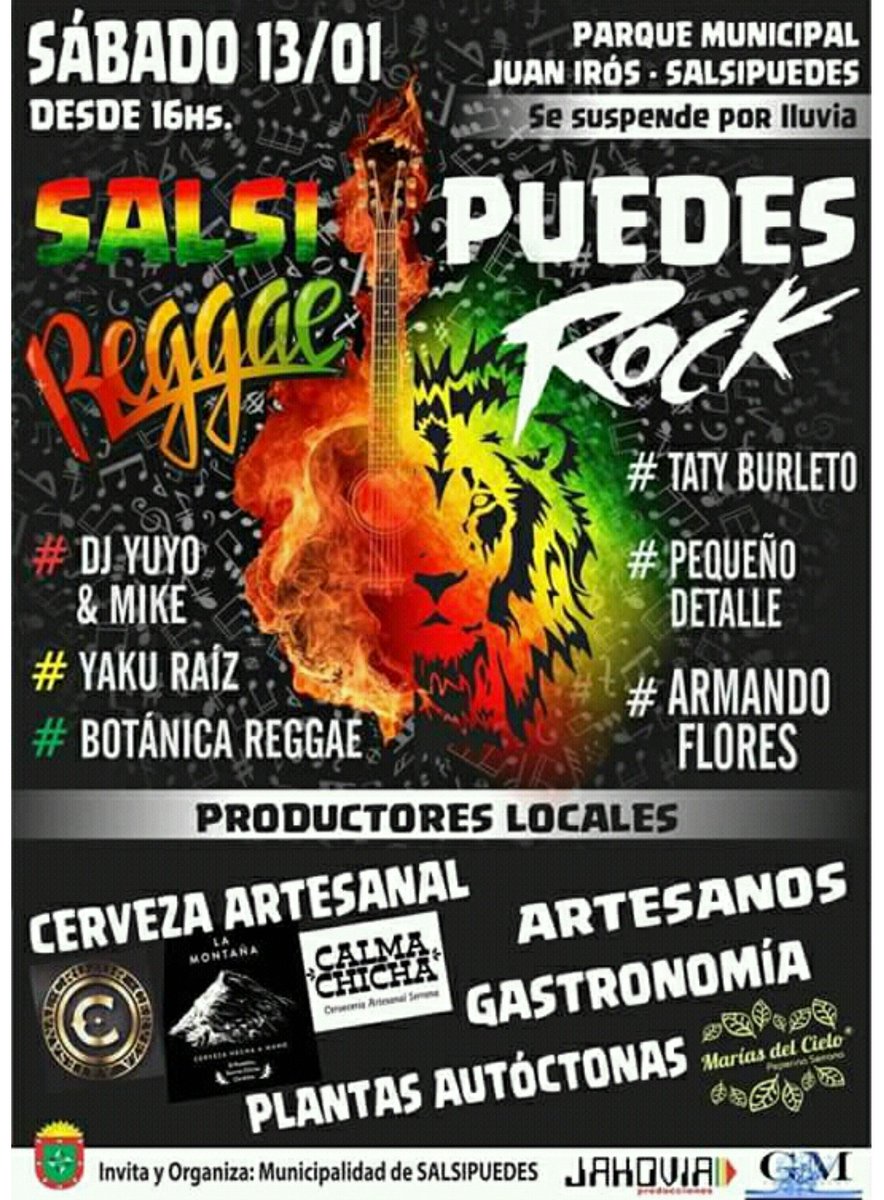 BotanicaReggae's tweet photo. EMPEZÓ AGITADO EL 2018 - SÁBADO 13 DE ENERO 16HS. SALSIPUEDES, CÓRDOBA. #BOTÁNICAREGGAE https://t.co/dIruPIhqF2