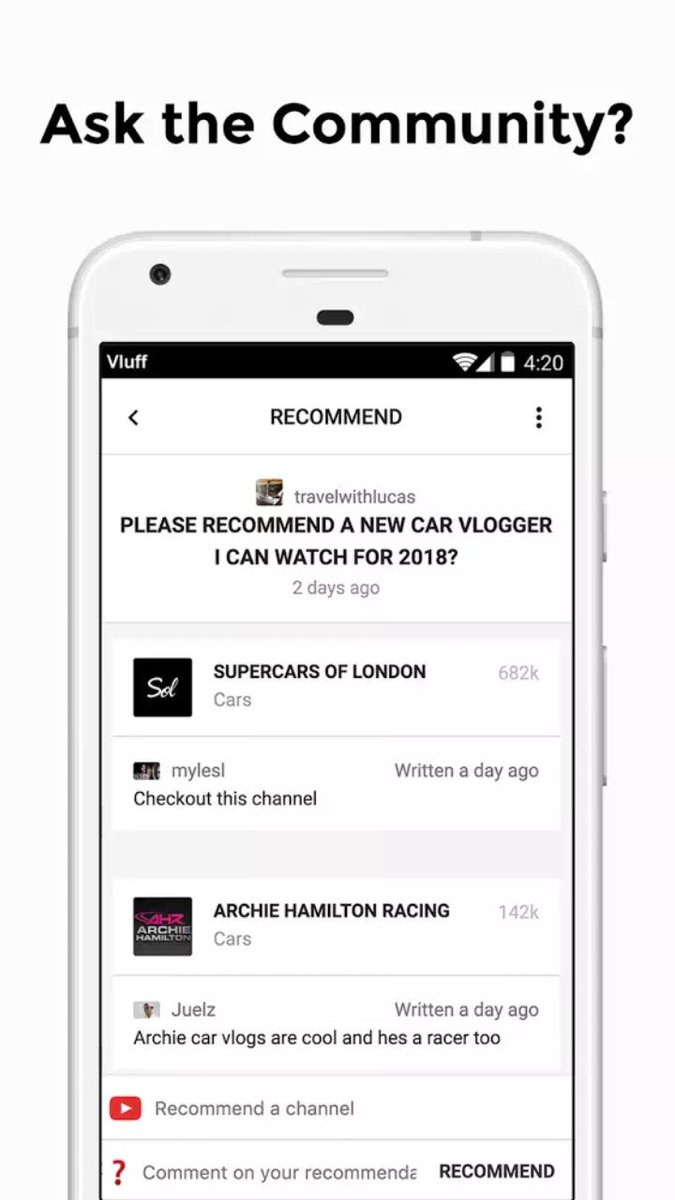 Vluff_app's tweet photo. Who else would you recommend? @SupercarsofLDN
Discover SUPERCARS OF LONDON's YouTube channel on Vluff The Vlog Community App. Sign up and Join me! #vluff https://t.co/Jkis3TbNMo https://t.co/E5XX9yJfs1