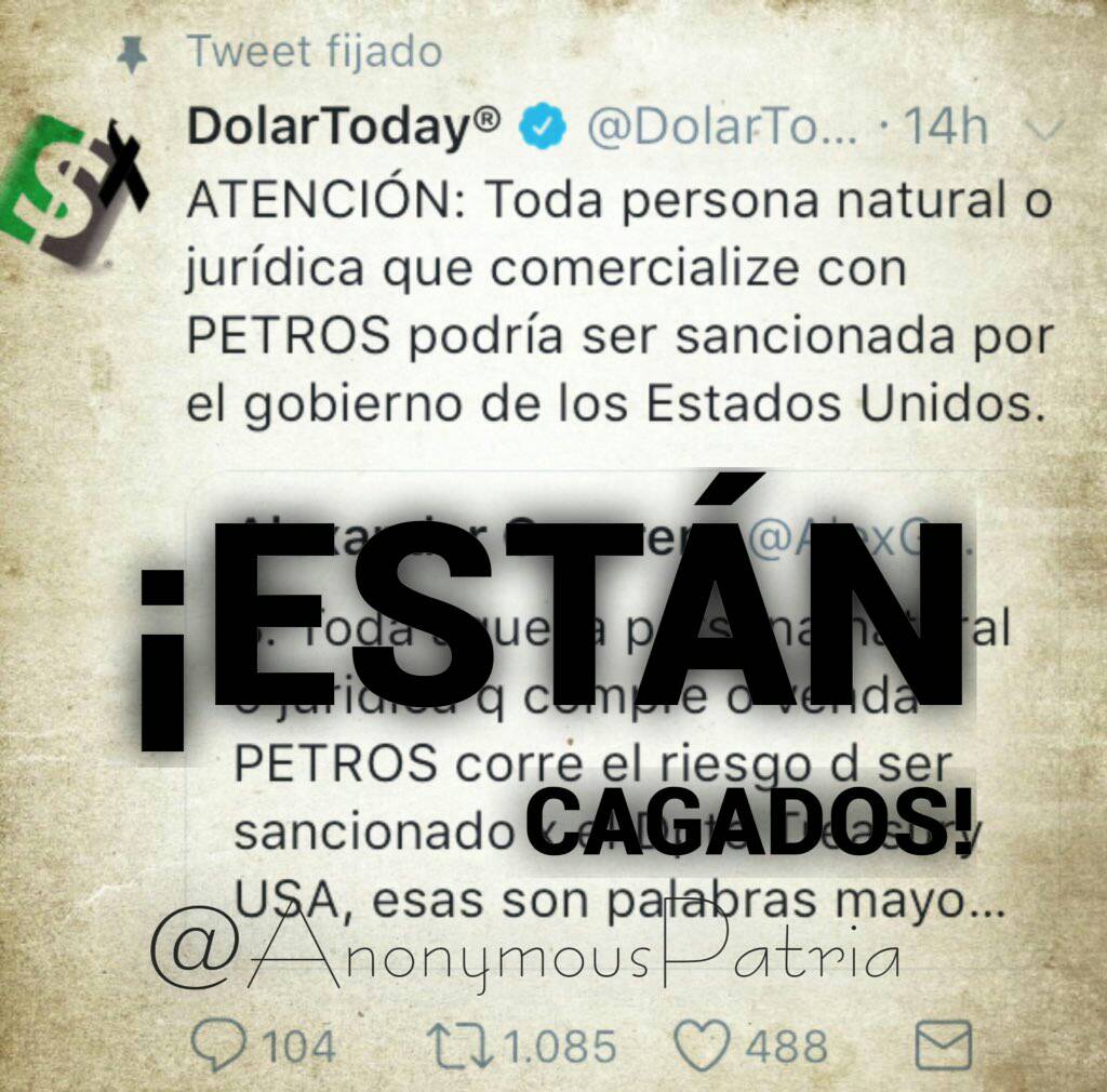 <a href="/SupCriptoVe/">Superintendencia de los Criptoactivos de Venezuela</a> @SupCarlosVargas <a href="/TareckPSUV/">Tareck El Aissami</a> <a href="/hugbelpsuv/">Hugbel Roa</a>
