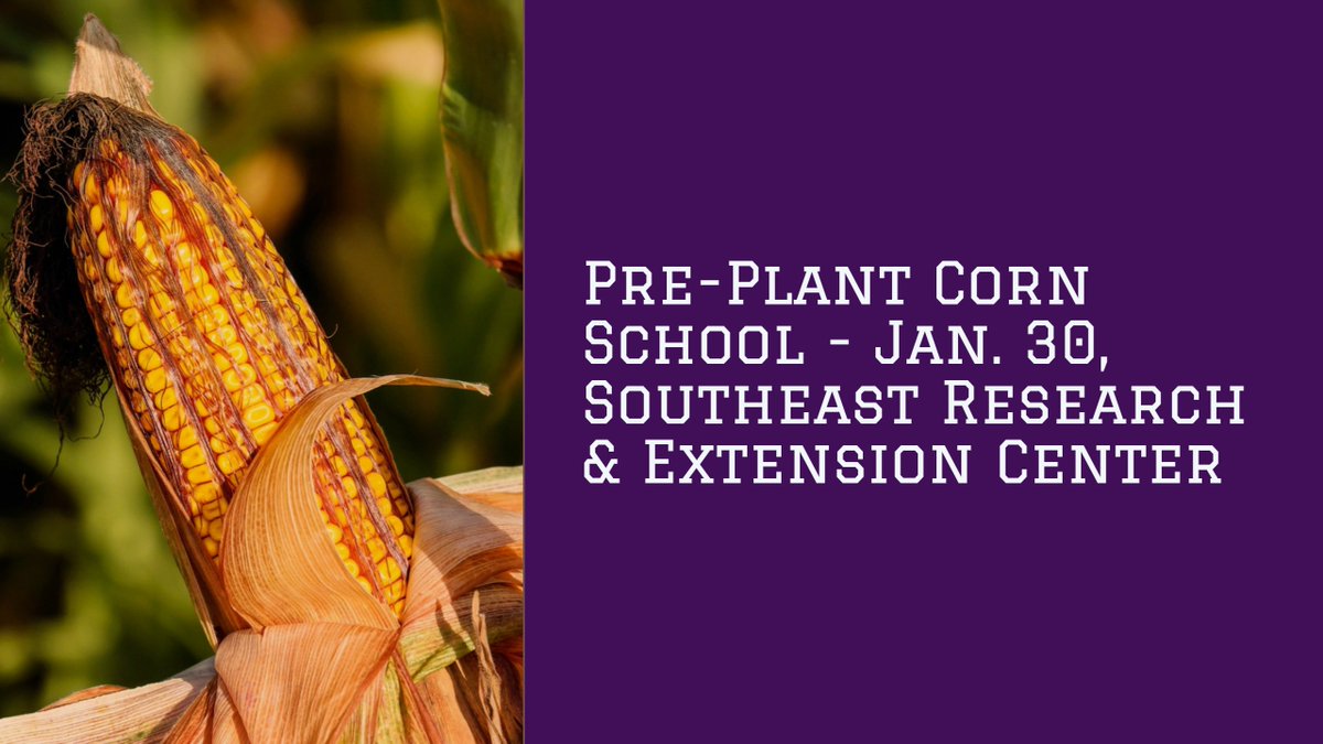 josh_coltrain's tweet image. Save the date for the upcoming Pre-Plant #Corn School to be held in Parsons on Jan 30th. Topics covered will include Corn Cropping Systems, Weed Control, and Soil Fertility. Special thanks to @kscorn for sponsoring the event. #KSRE