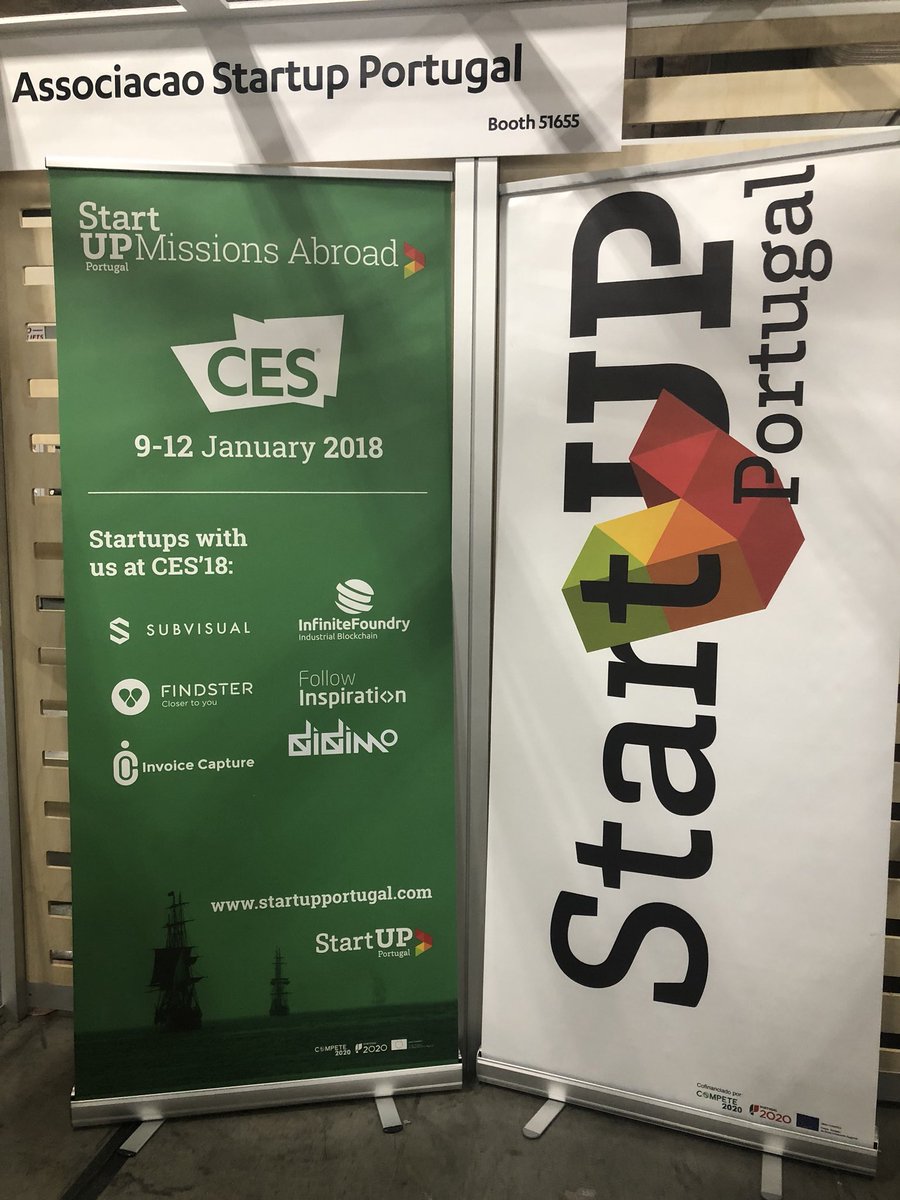 StartupPortugal's tweet photo. Weโre at @CES with #Findster #FollowInspiration #InfiniteFoundry #SubVisual #MyDidimo #InvoiceCapture ๐๐ผ#ThisIsPortugal #WorldTour https://t.co/Q3i8UsmS4i