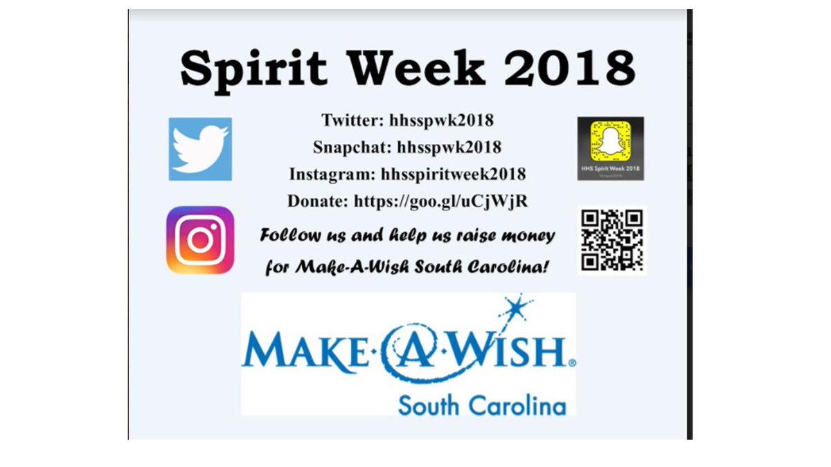 HillcrestHSRams's tweet photo. Spirit Week 2018 is just around the corner! #SpiritWeek2018 #MakeAWishSC https://t.co/B1mXSEbAfH