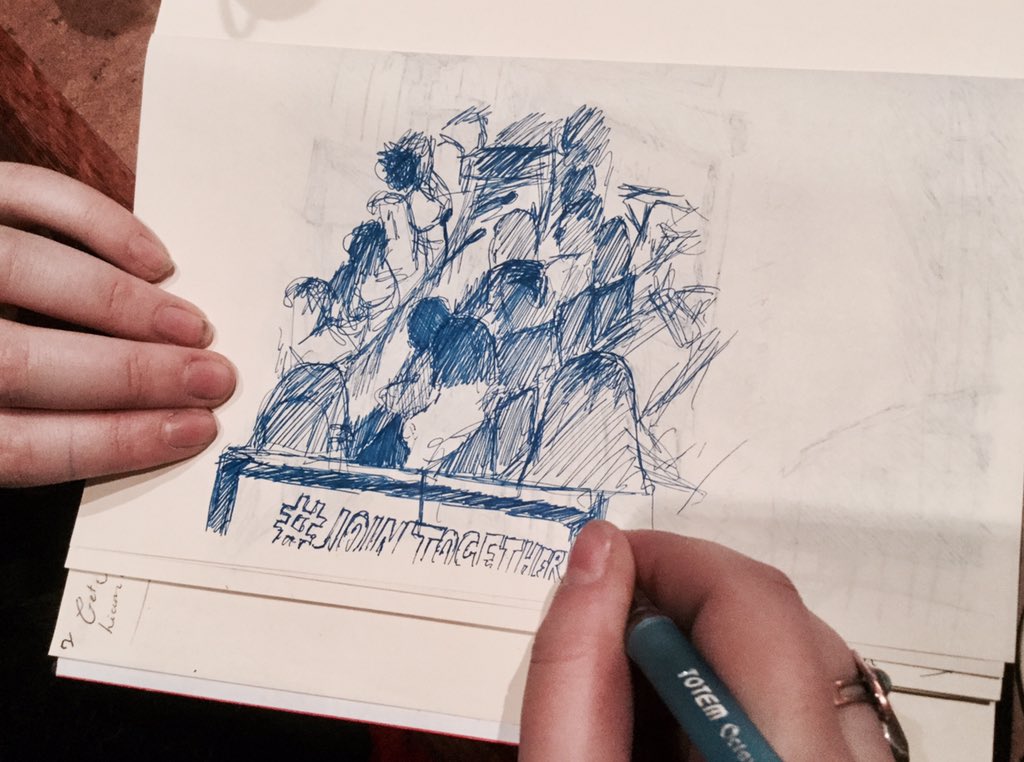 DMUFineArt's tweet photo. Art student Lauren Tullett @DMUFineArt live documenting the #JoinTogether event @UN #DMUglobal https://t.co/RtHVcnlwVE
