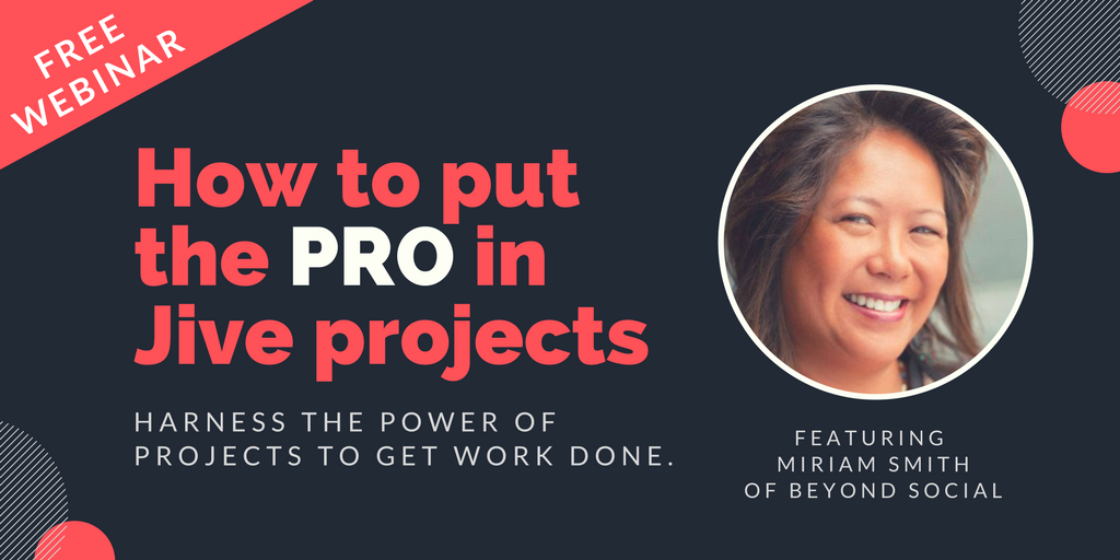 imdanthomasold's tweet photo. Discover how to use @JiveSoftware projects like a pro, delight your stakeholders and get work done in our free webinar - book your spot today! https://t.co/QmkYPExcbV #webinar #jivesoftware https://t.co/Shf0PaT7V2