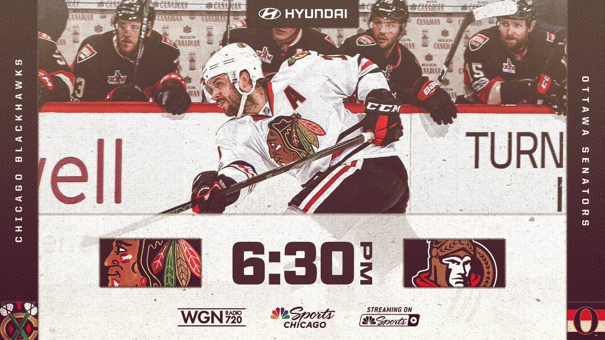 It's GAMEDAY! The #Blackhawks do battle against the Senators tonight in Ottawa!

Your primer for the #CHIvsOTT action: onego.al/Y9fG30hFJ5l