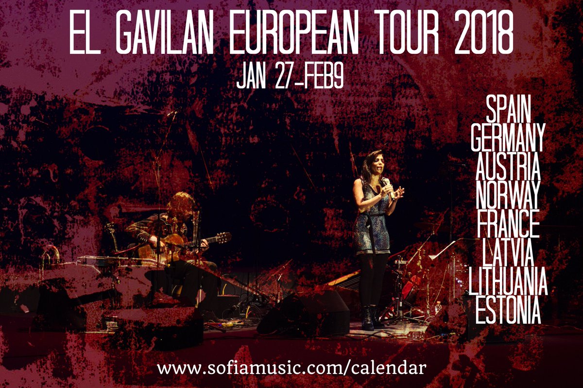 sofiamusic's tweet photo. #ElGavilan European Tour 2018! Jan 27 till Feb 9. Join me and #MishaMarks in this tribute to iconic #VioletaParra https://t.co/XmCML84Whl https://t.co/3MVnQMA5AZ