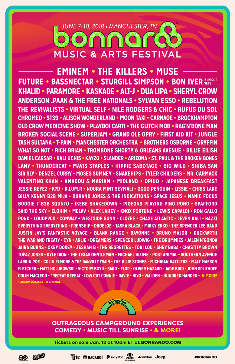 boniver's tweet photo. See you at @Bonnaroo in June! Tickets go on sale this Friday 1/12 @ 10am ET. More info here: https://t.co/6RZCehfwgt https://t.co/5CnGurJfPT