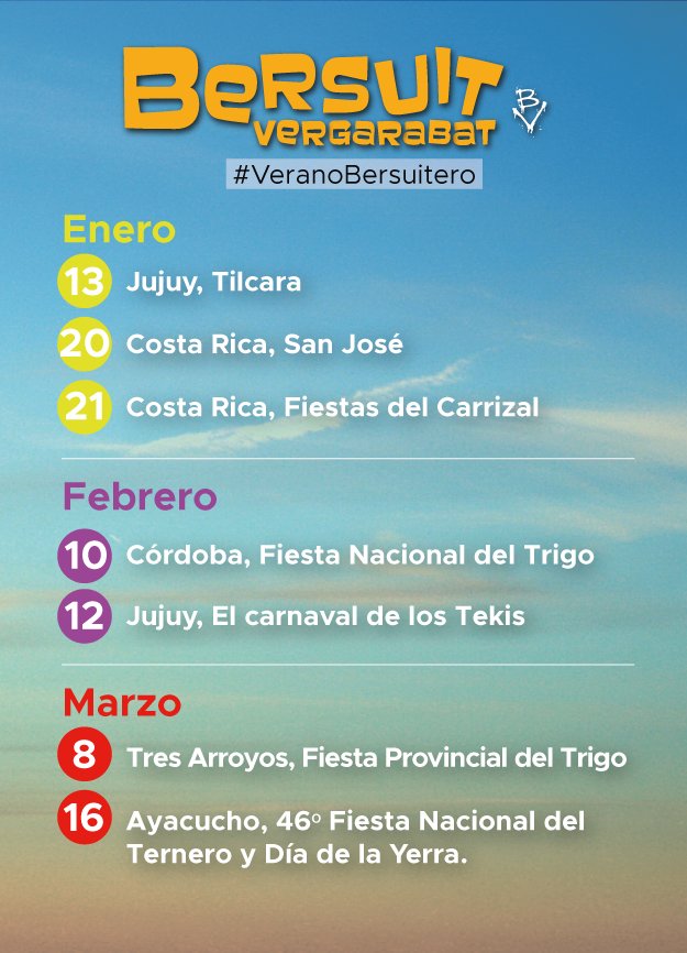 Nuevas fechas.
#VeranoBersuitero