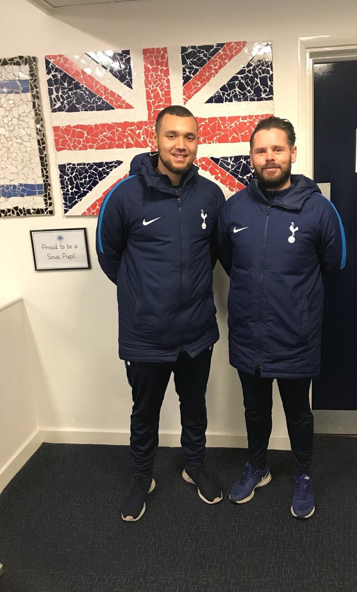SinaiSchool's tweet photo. Tottenham Hotspur coaches came to work with the children today after leading an assembly #Spurs #fitterfuture #focusonsport #supportive #inclusive #nurturing #achieving #inspiring https://t.co/ko6uGosC43